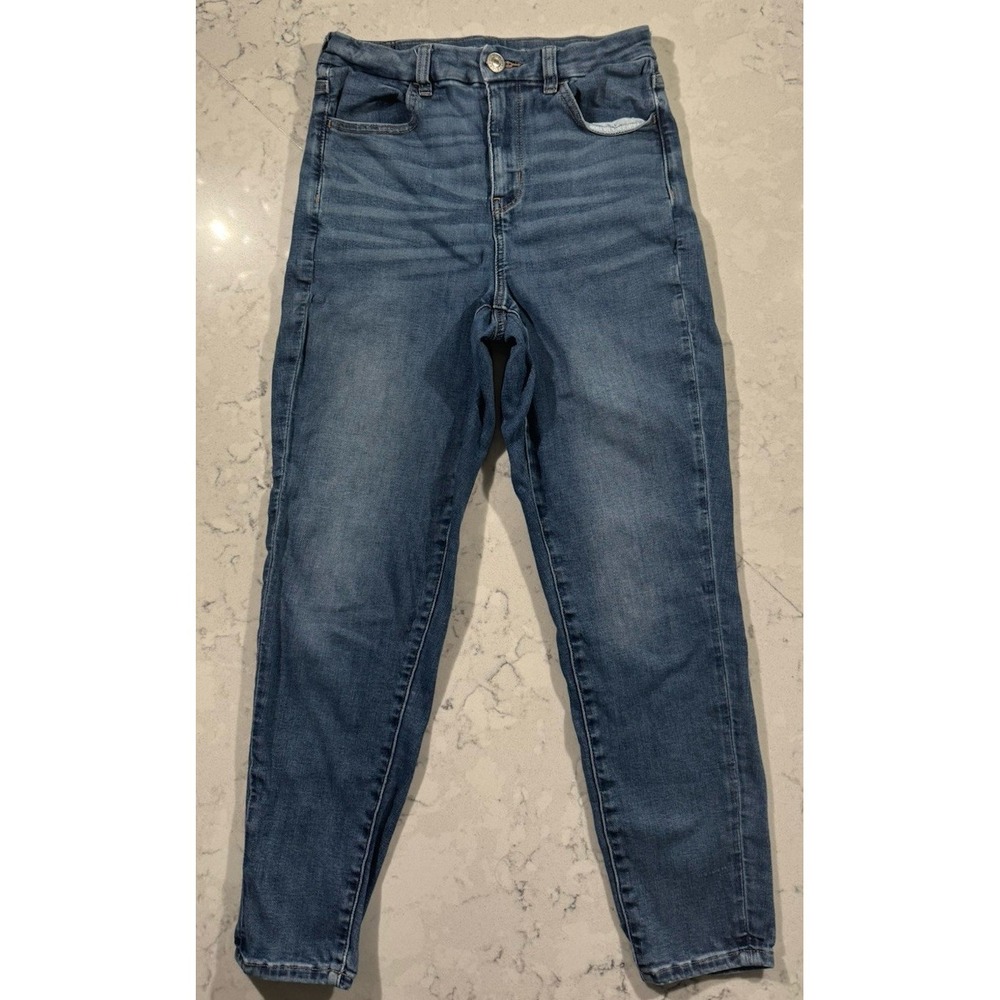 American Eagle Womens 6 Curvy High Rise Jegging Crop Blue Denim Jeans 6369297474
